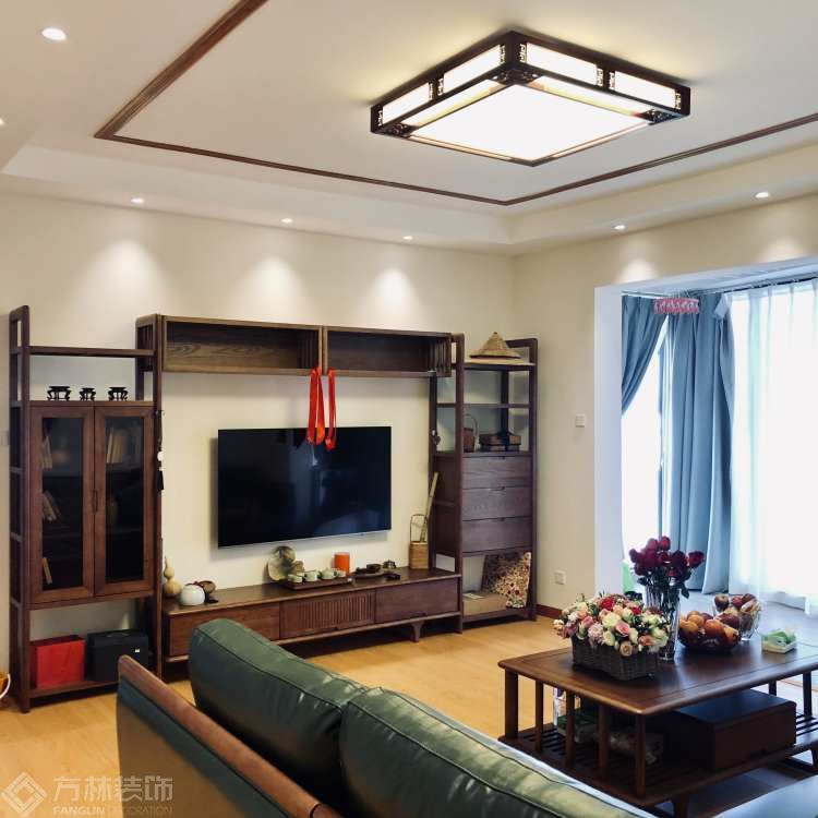 新中式客餐廳隔斷墻開圓，空間層次感更強(qiáng)-客廳